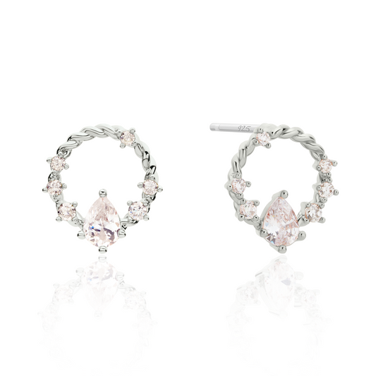 Cubic circle rope earrings